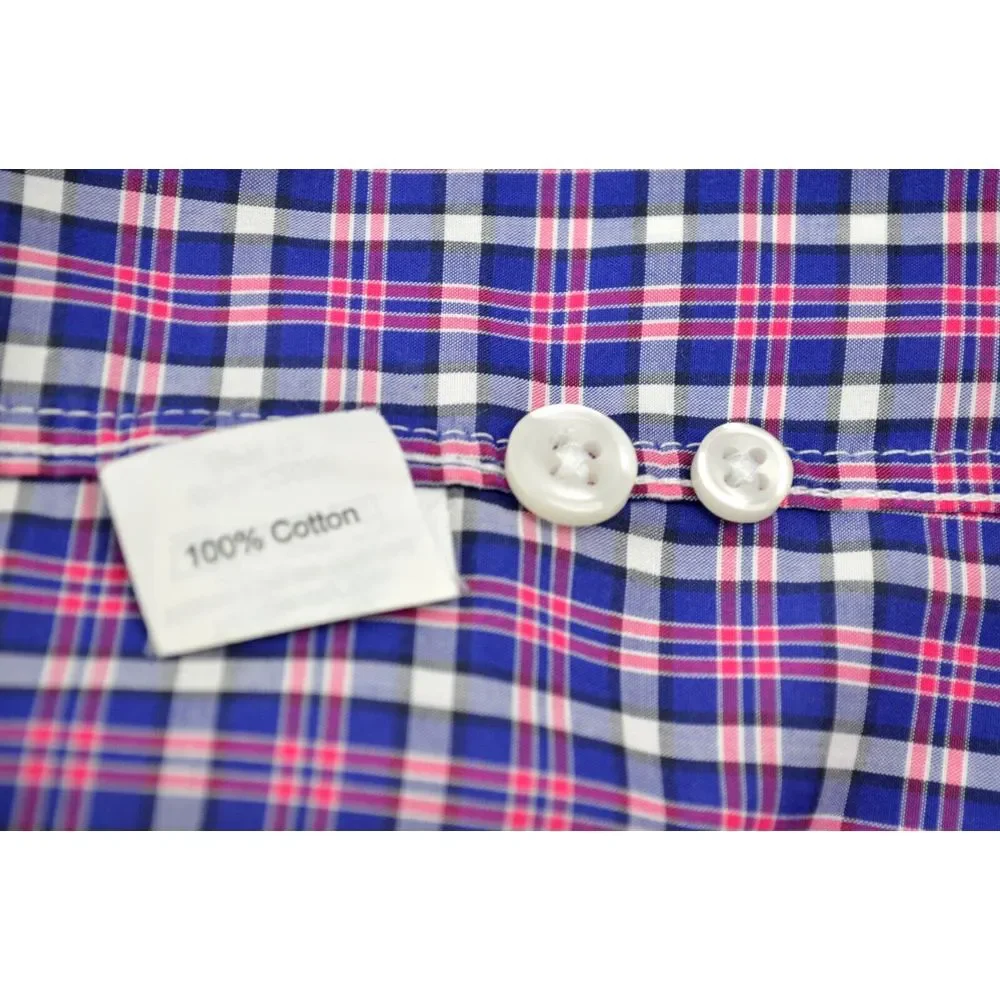 J Crew Light Weight Dress Shirt Cotton Men's L Slim Fit Blue &‎ Red Plaid